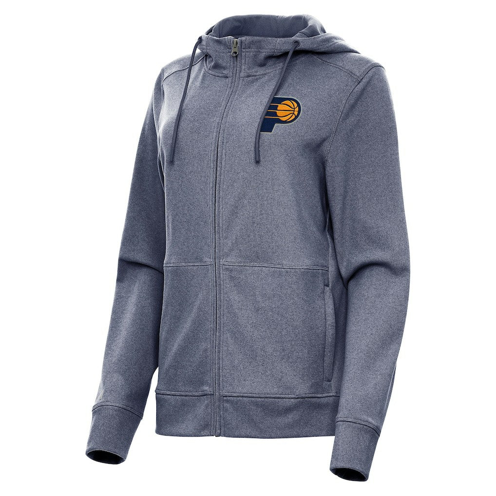 Heather Navy Indiana Pacers Antigua Women's Seeker Full-Zip Hoodie Jacket | NBA
