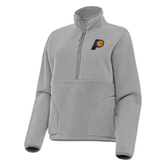 Gray Indiana Pacers Antigua Women's Figure Half-Zip Pullover Sweatshirt | NBA