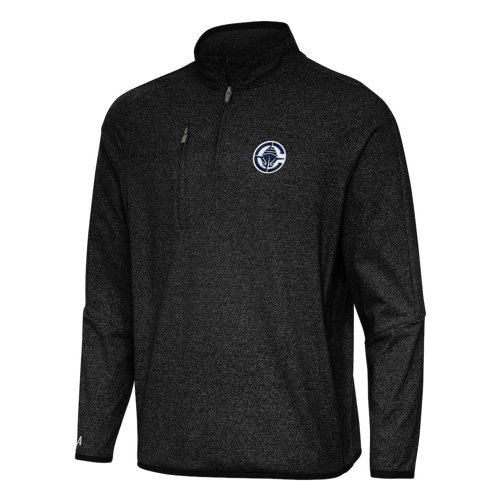 Heather Black LA Clippers Antigua Certain Quarter-Zip Tri-Blend Sweatshirt | NBA