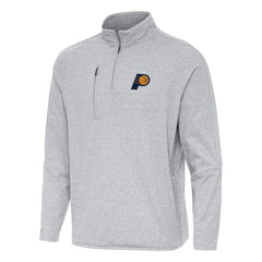 Heather Gray Indiana Pacers Antigua Certain Quarter-Zip Tri-Blend Sweatshirt | NBA