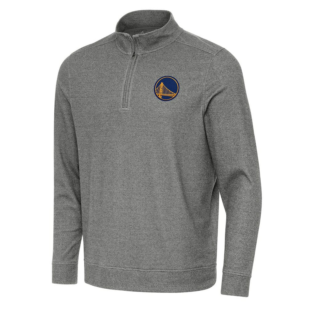 Heather Black Golden State Warriors Antigua Subtle Quarter-Zip Sweatshirt sale | NBA