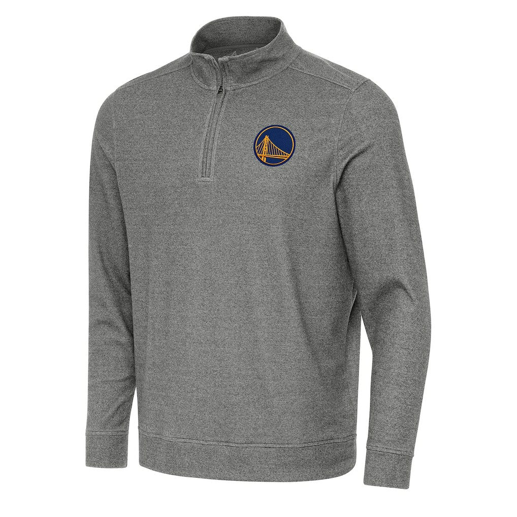 Heather Black Golden State Warriors Antigua Subtle Quarter-Zip Sweatshirt sale | NBA