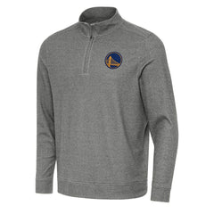 Heather Black Golden State Warriors Antigua Subtle Quarter-Zip Sweatshirt sale | NBA
