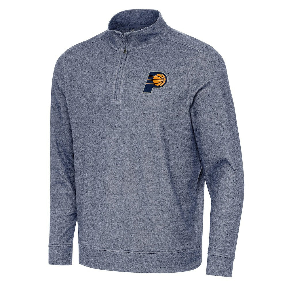 Heather Navy Indiana Pacers Antigua Subtle Quarter-Zip Sweatshirt | NBA