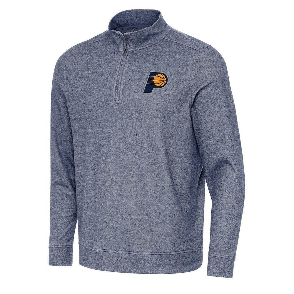 Heather Navy Indiana Pacers Antigua Subtle Quarter-Zip Sweatshirt | NBA