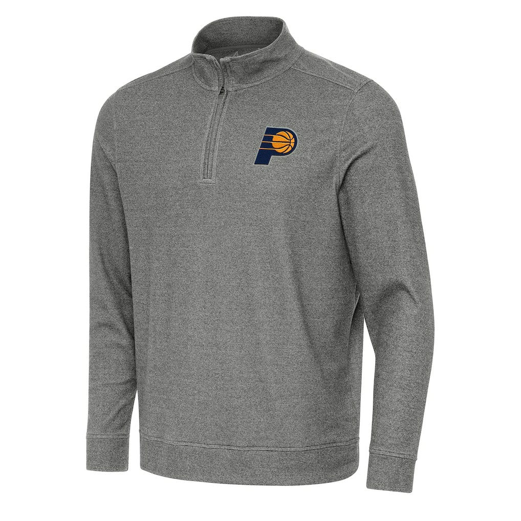 Heather Black Indiana Pacers Antigua Subtle Quarter-Zip Sweatshirt | NBA