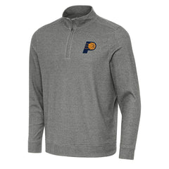 Heather Black Indiana Pacers Antigua Subtle Quarter-Zip Sweatshirt | NBA