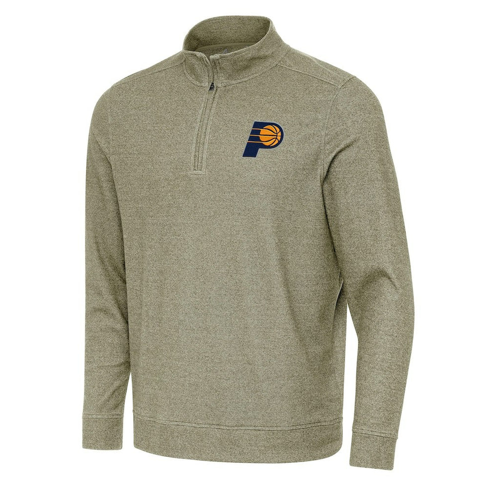 Olive Indiana Pacers Antigua Subtle Quarter-Zip Sweatshirt | NBA