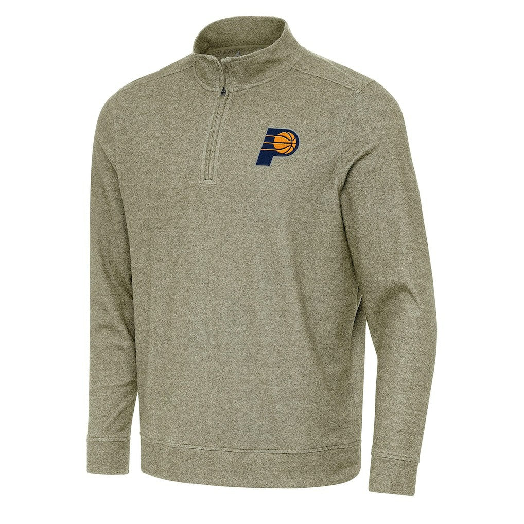 Olive Indiana Pacers Antigua Subtle Quarter-Zip Sweatshirt | NBA