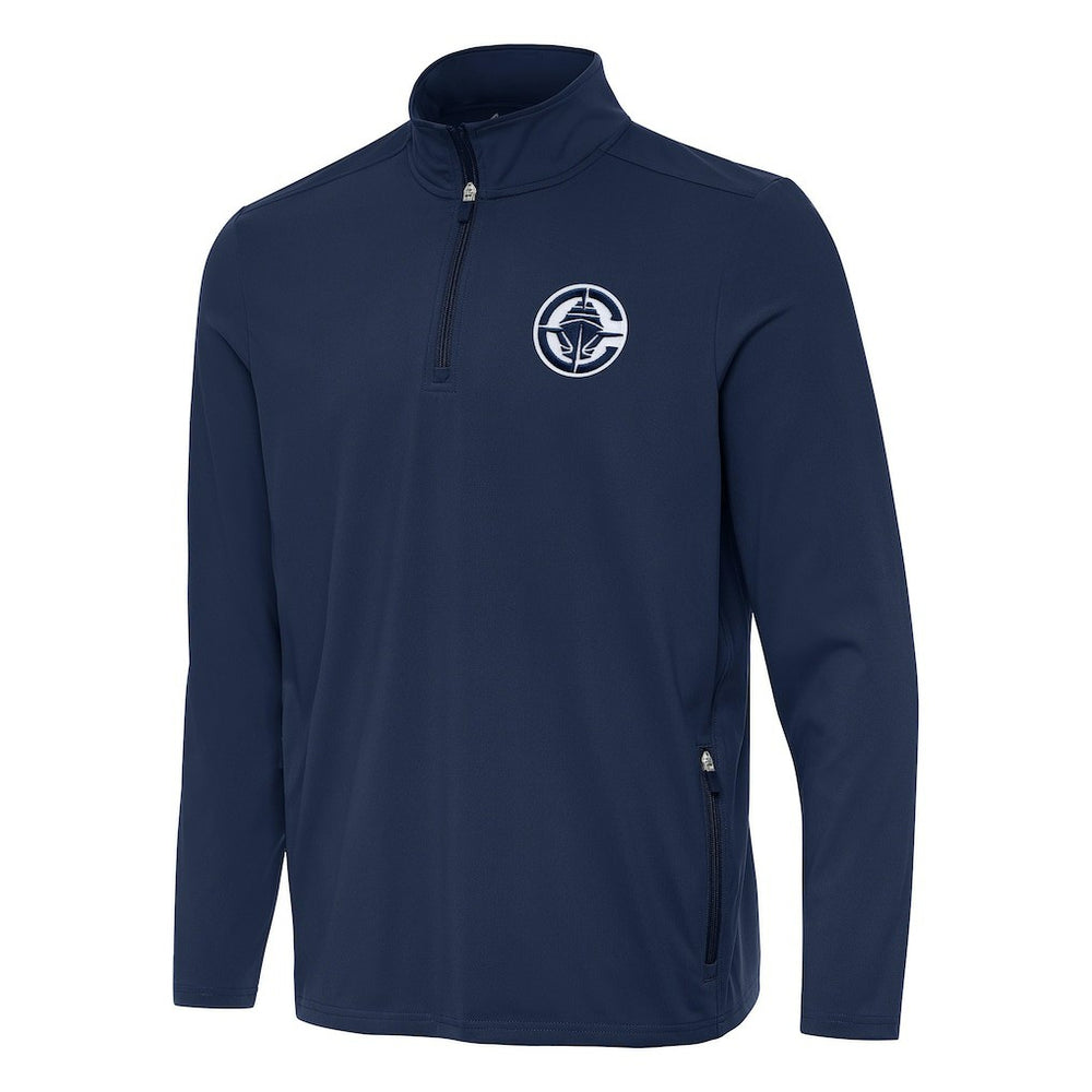 Navy LA Clippers Antigua Perilous Quarter-Zip Sweatshirt | NBA