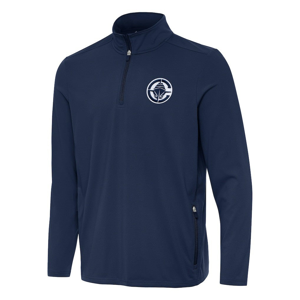 Navy LA Clippers Antigua Perilous Quarter-Zip Sweatshirt | NBA