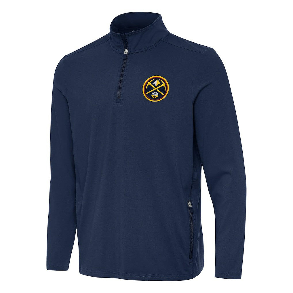 Navy Denver Nuggets Antigua Perilous Quarter-Zip Sweatshirt sale | NBA