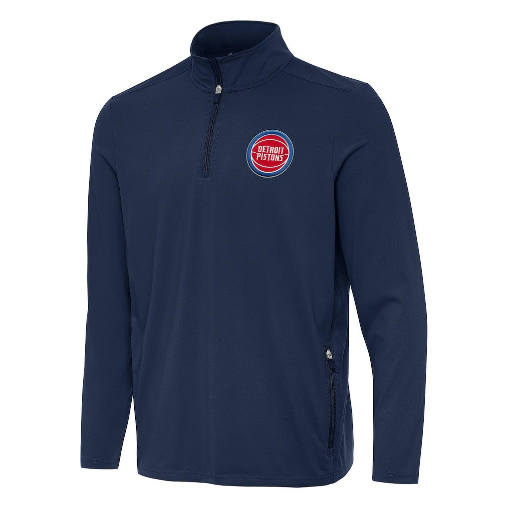 Navy Detroit Pistons Antigua Perilous Quarter-Zip Sweatshirt sale | NBA