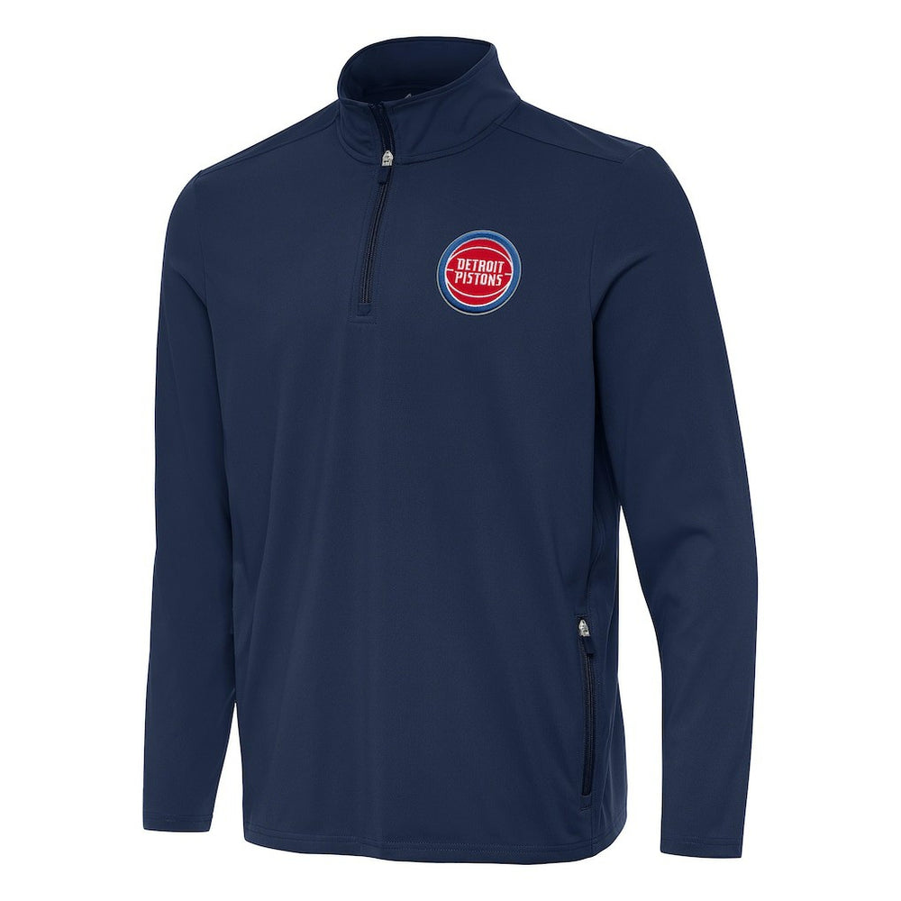 Navy Detroit Pistons Antigua Perilous Quarter-Zip Sweatshirt sale | NBA