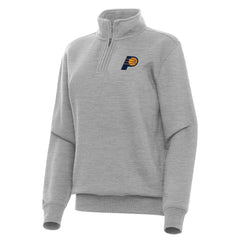 Heather Gray Indiana Pacers Antigua Women's Victory Quarter-Zip Sweatshirt | NBA