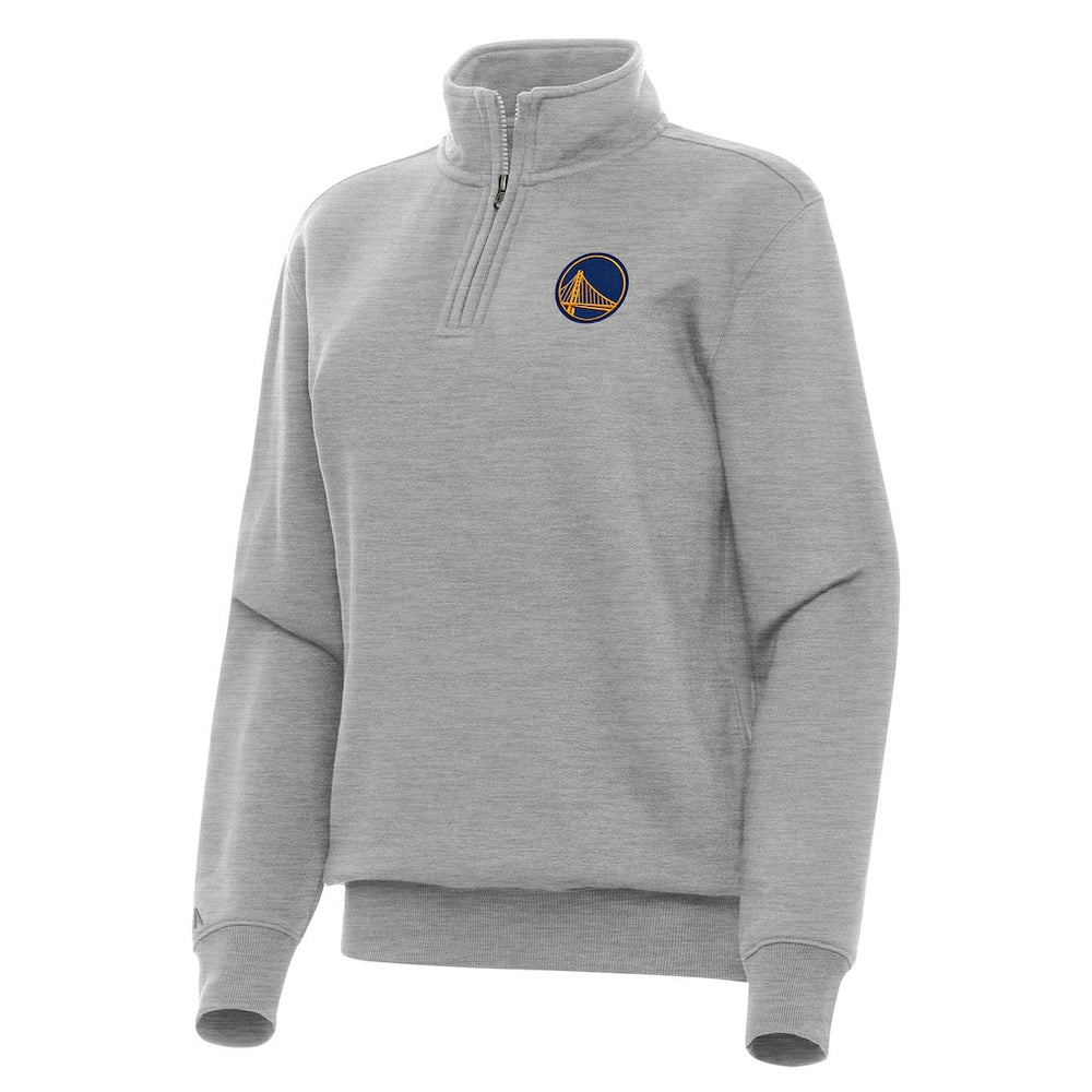 Heather Gray Golden State Warriors Antigua Women's Victory Quarter-Zip Sweatshirt sale | NBA