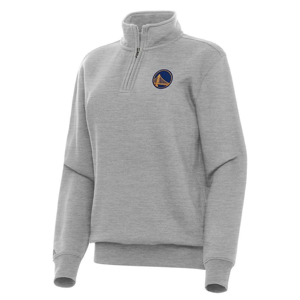 Heather Gray Golden State Warriors Antigua Women's Victory Quarter-Zip Sweatshirt sale | NBA