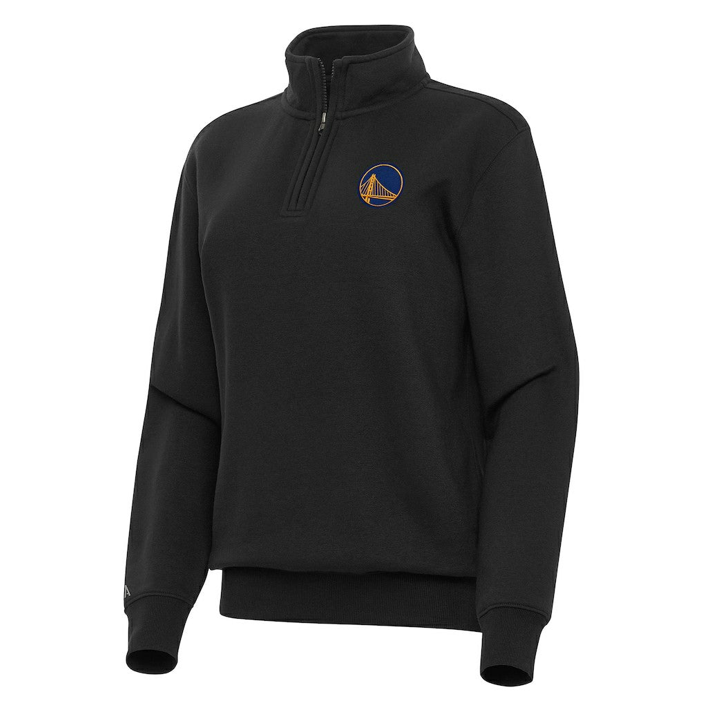 Black Golden State Warriors Antigua Women's Victory Quarter-Zip Sweatshirt sale | NBA