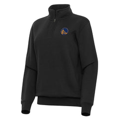 Black Golden State Warriors Antigua Women's Victory Quarter-Zip Sweatshirt sale | NBA