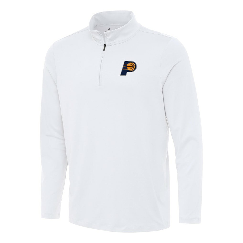 White Indiana Pacers Antigua Reprocess Quarter-Zip Top | NBA