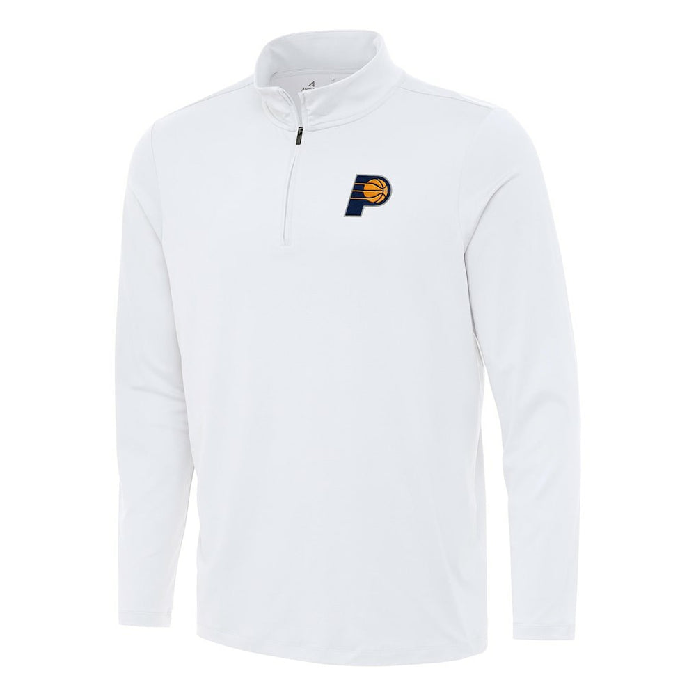 White Indiana Pacers Antigua Reprocess Quarter-Zip Top | NBA