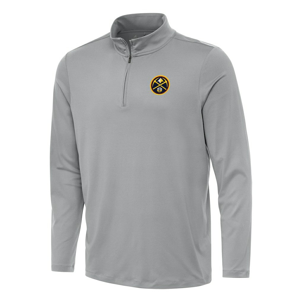 Gray Denver Nuggets Antigua Reprocess Quarter-Zip Top sale | NBA
