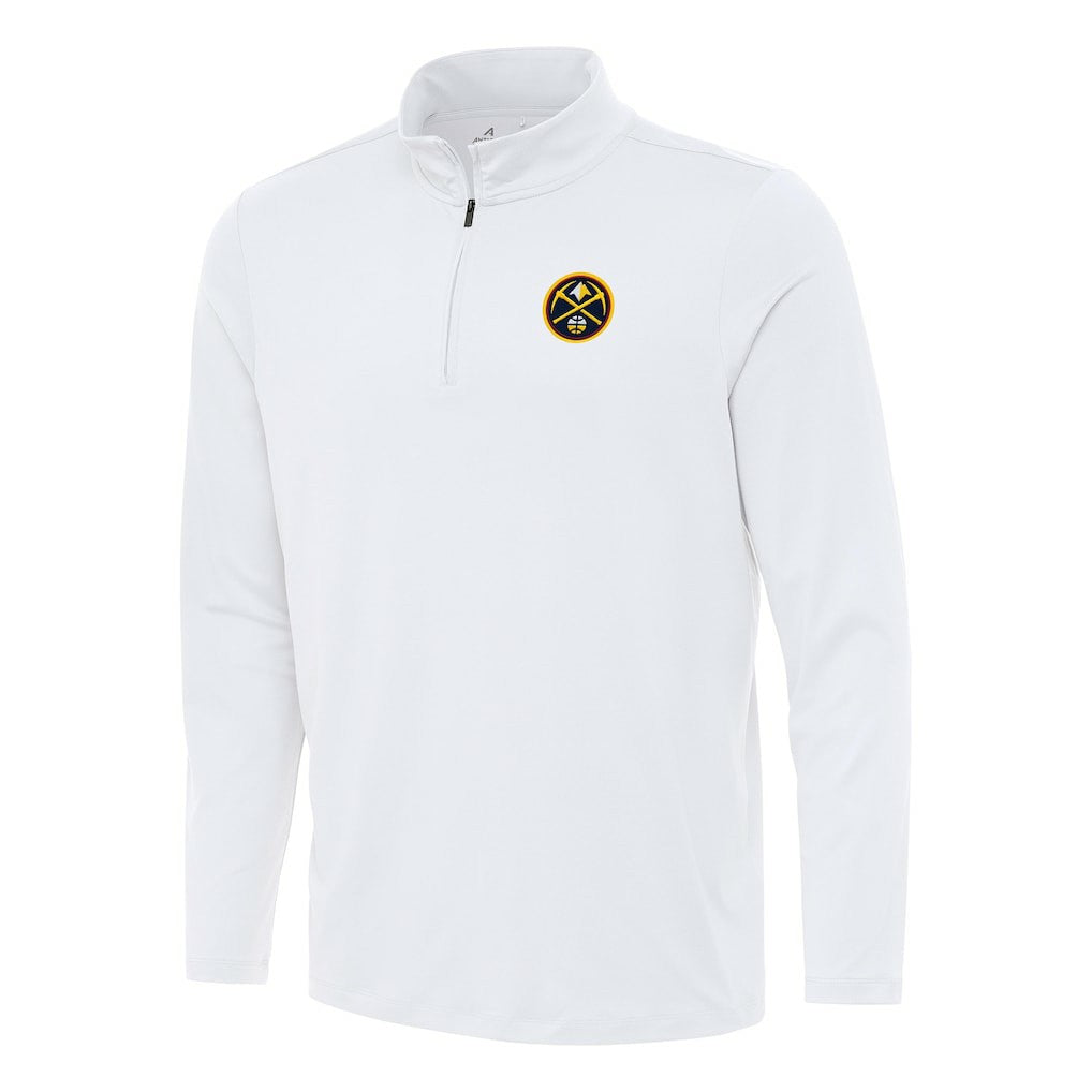 White Denver Nuggets Antigua Reprocess Quarter-Zip Top sale | NBA