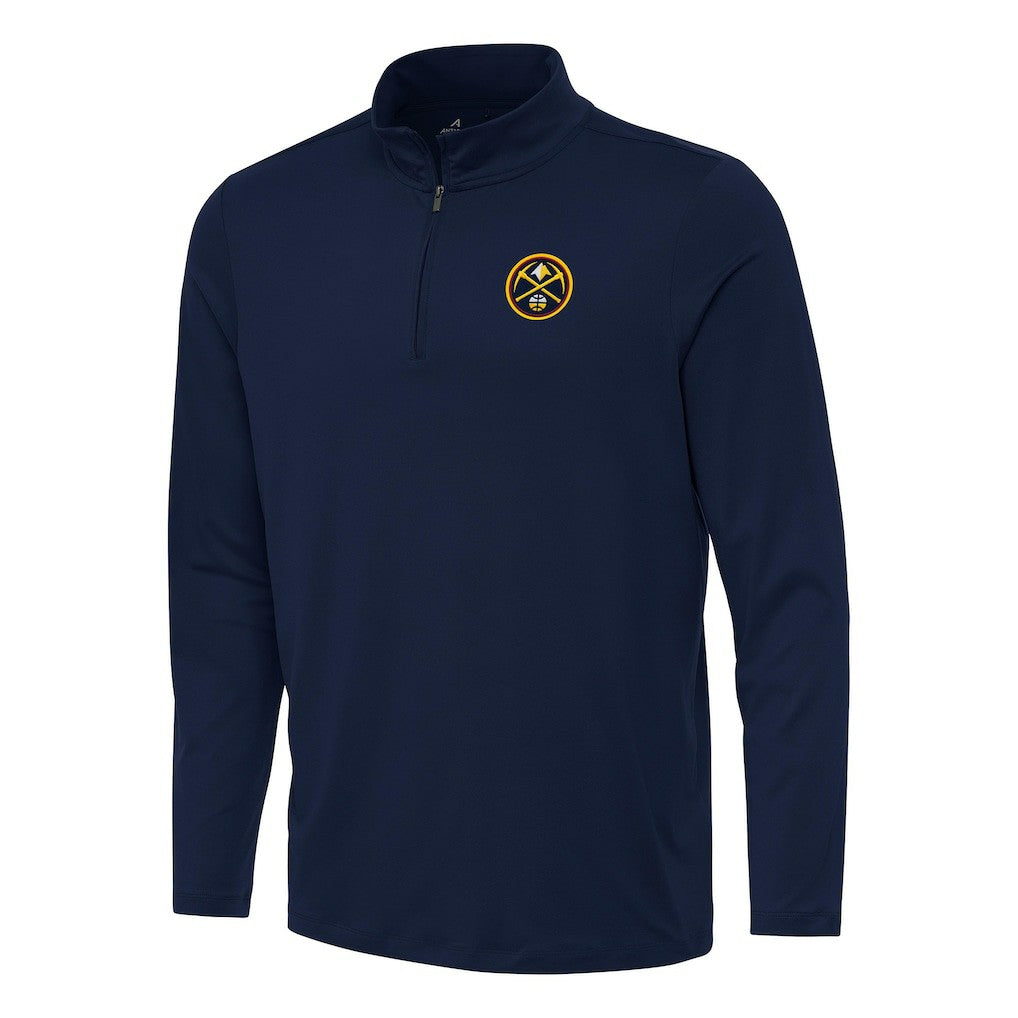 Navy Denver Nuggets Antigua Reprocess Quarter-Zip Top sale | NBA