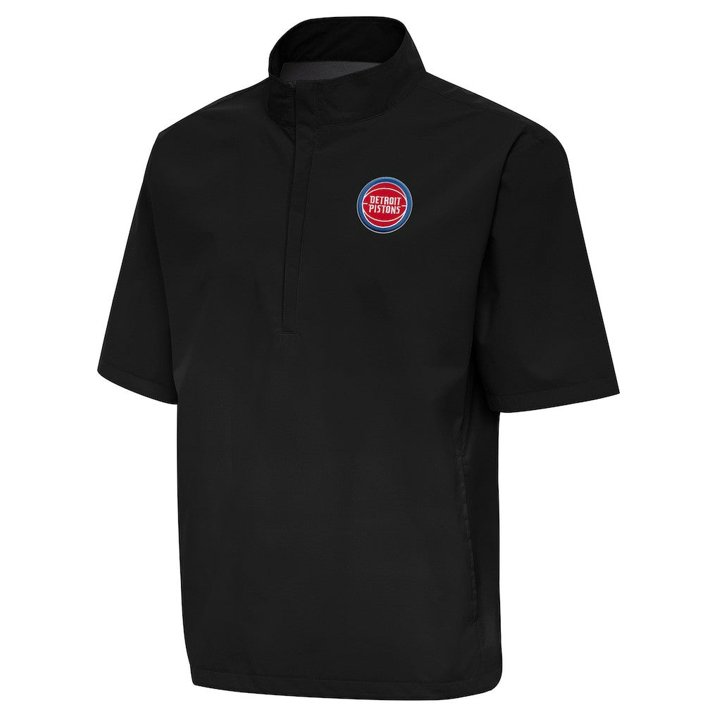 Black Detroit Pistons Antigua Brisk Quarter-Zip Windbreaker sale | NBA