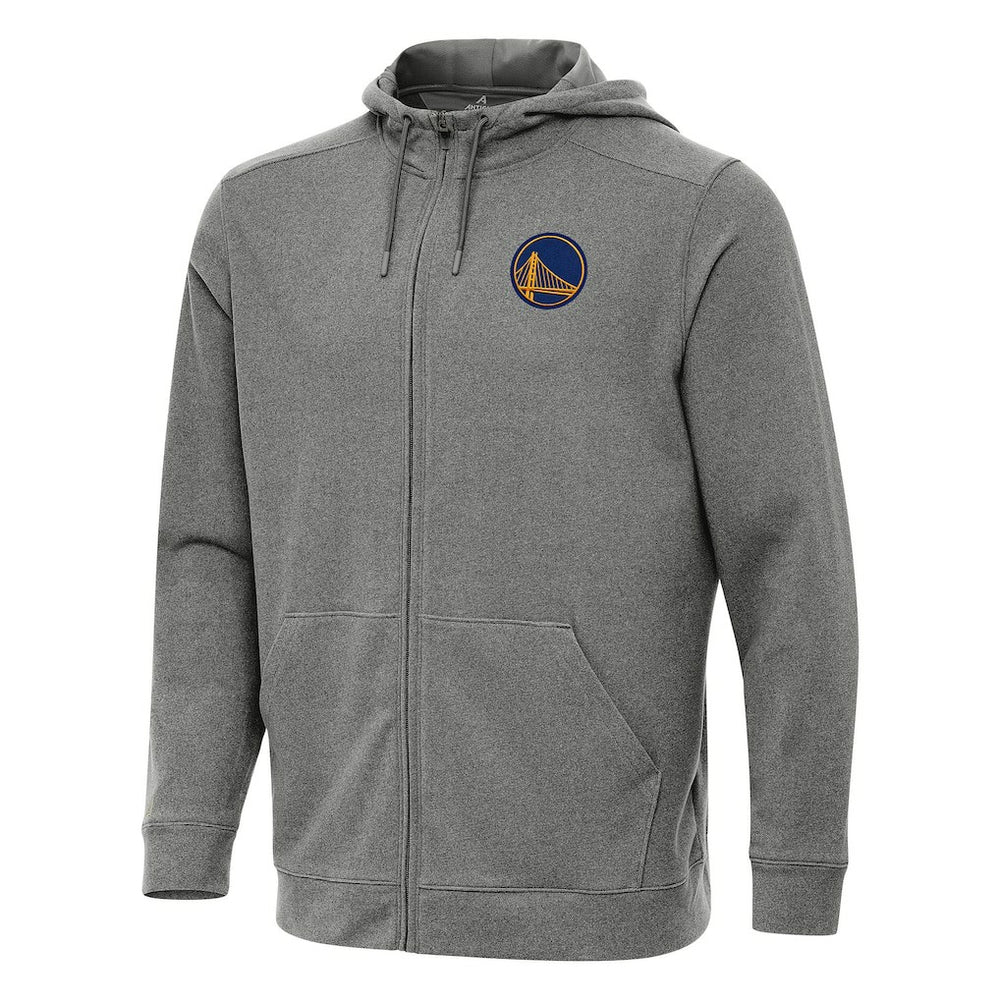 Heather Charcoal Golden State Warriors Antigua Effortless Full-Zip Hoodie Jacket sale | NBA