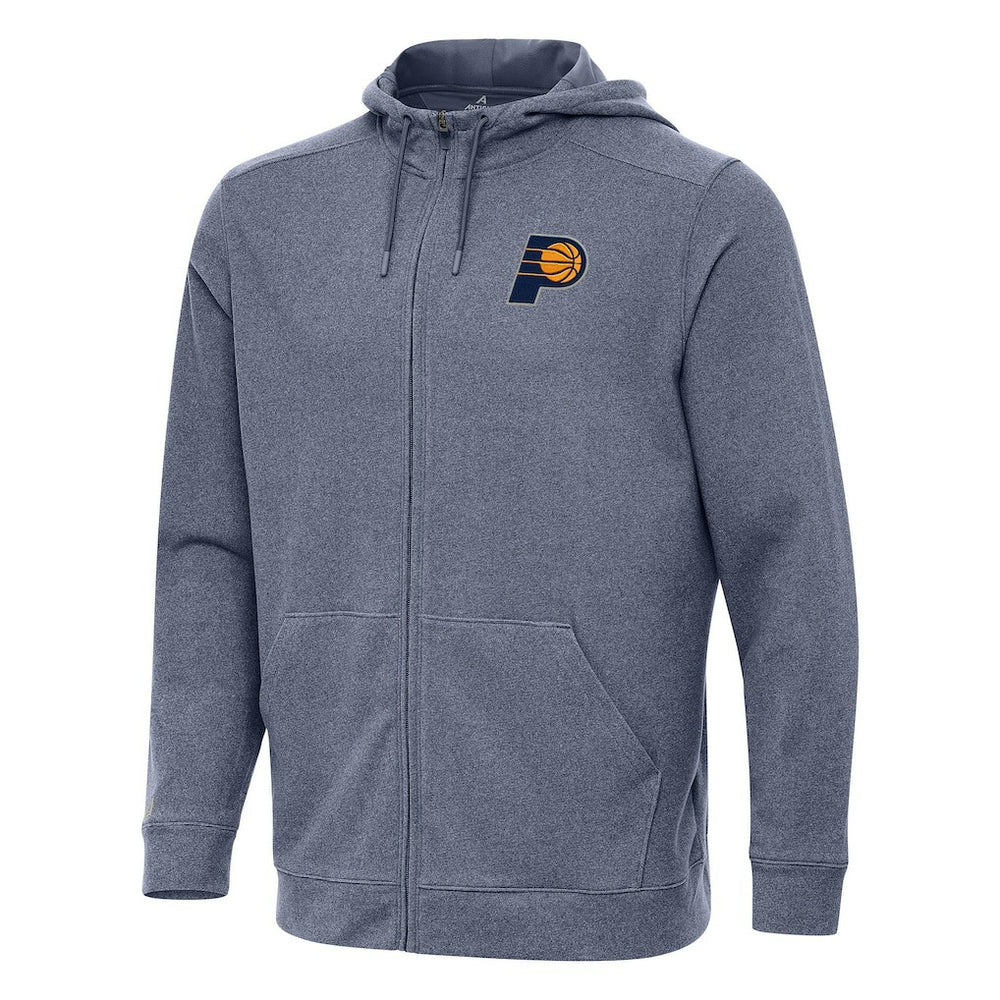 Heather Navy Indiana Pacers Antigua Effortless Full-Zip Hoodie Jacket | NBA