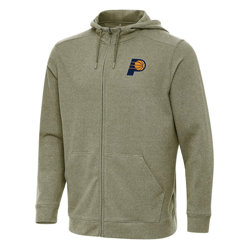 Olive Indiana Pacers Antigua Effortless Full-Zip Hoodie Jacket | NBA