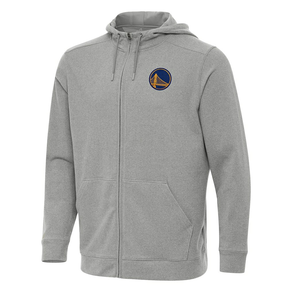 Heather Gray Golden State Warriors Antigua Effortless Full-Zip Hoodie Jacket sale | NBA