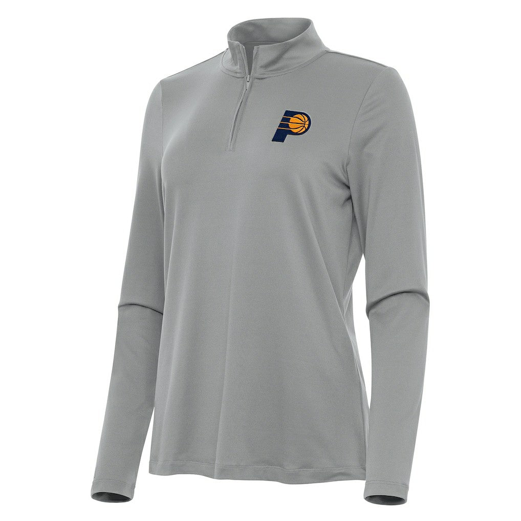 Gray Indiana Pacers Antigua Women's Reprocess Quarter-Zip Top | NBA