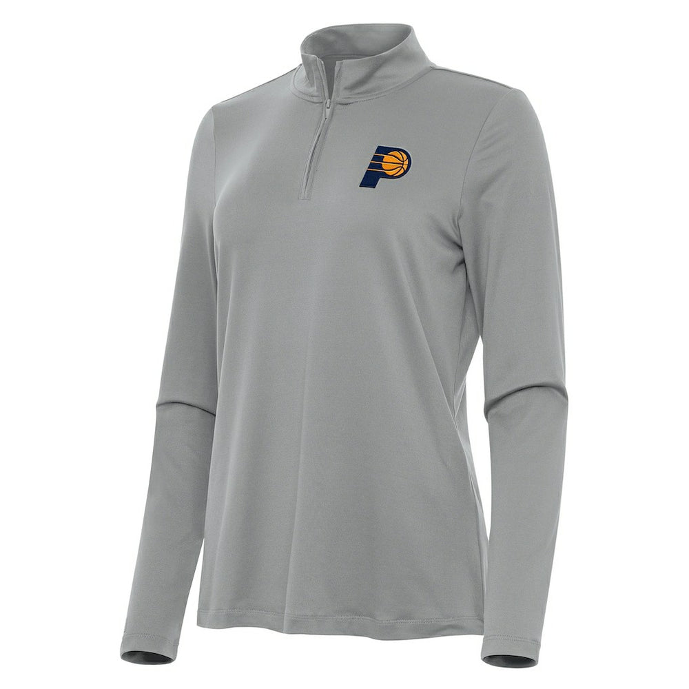 Gray Indiana Pacers Antigua Women's Reprocess Quarter-Zip Top | NBA