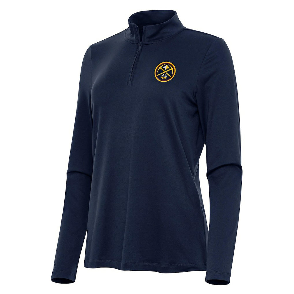 Navy Denver Nuggets Antigua Women's Reprocess Quarter-Zip Top sale | NBA