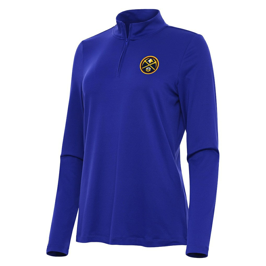Blue Denver Nuggets Antigua Women's Reprocess Quarter-Zip Top sale | NBA