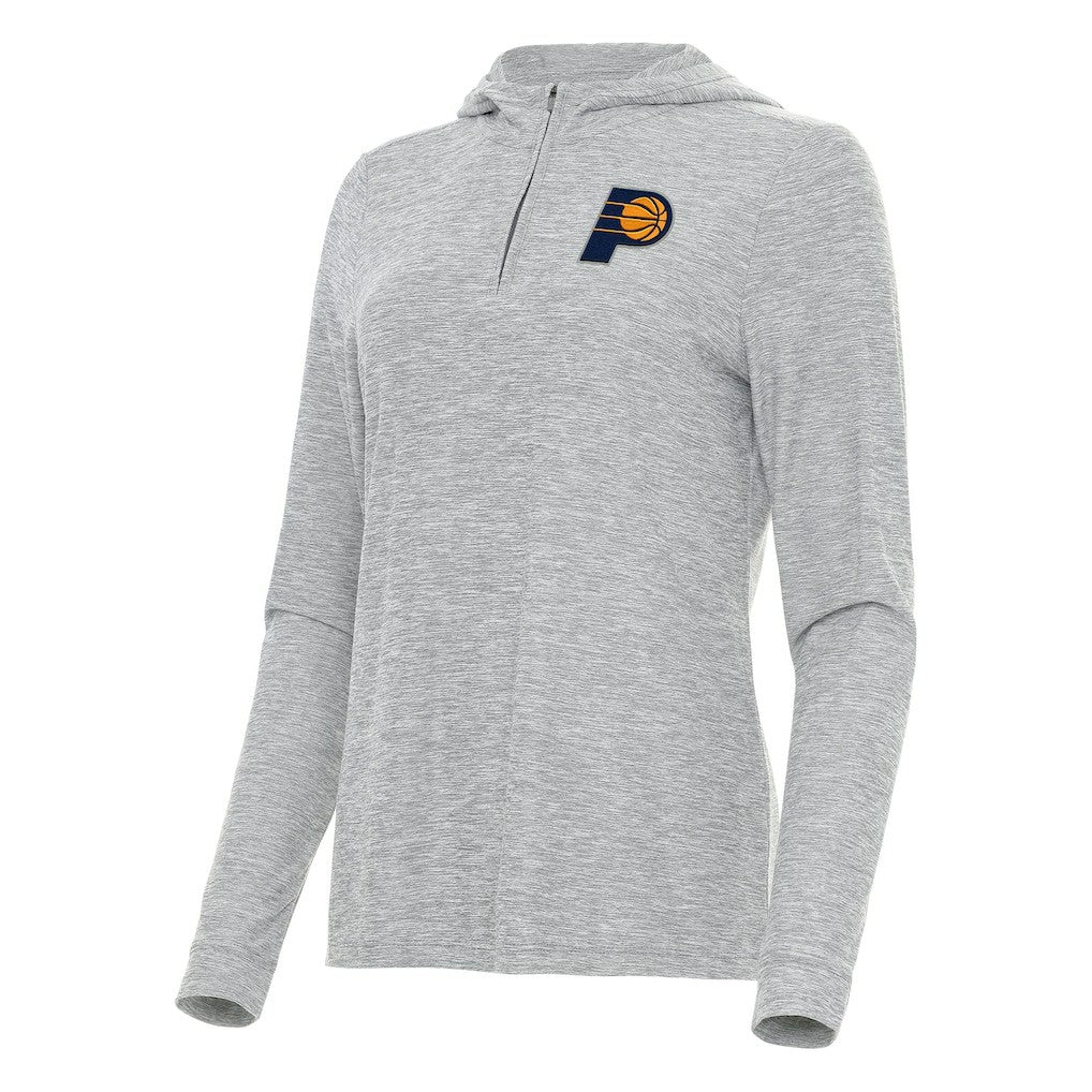 Heather Gray Indiana Pacers Antigua Women's Daybreak Quarter-Zip Hoodie | NBA