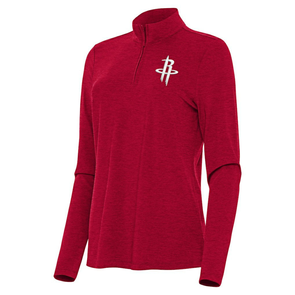 Heather Red Houston Rockets Antigua Women's Bright Quarter-Zip Top sale | NBA