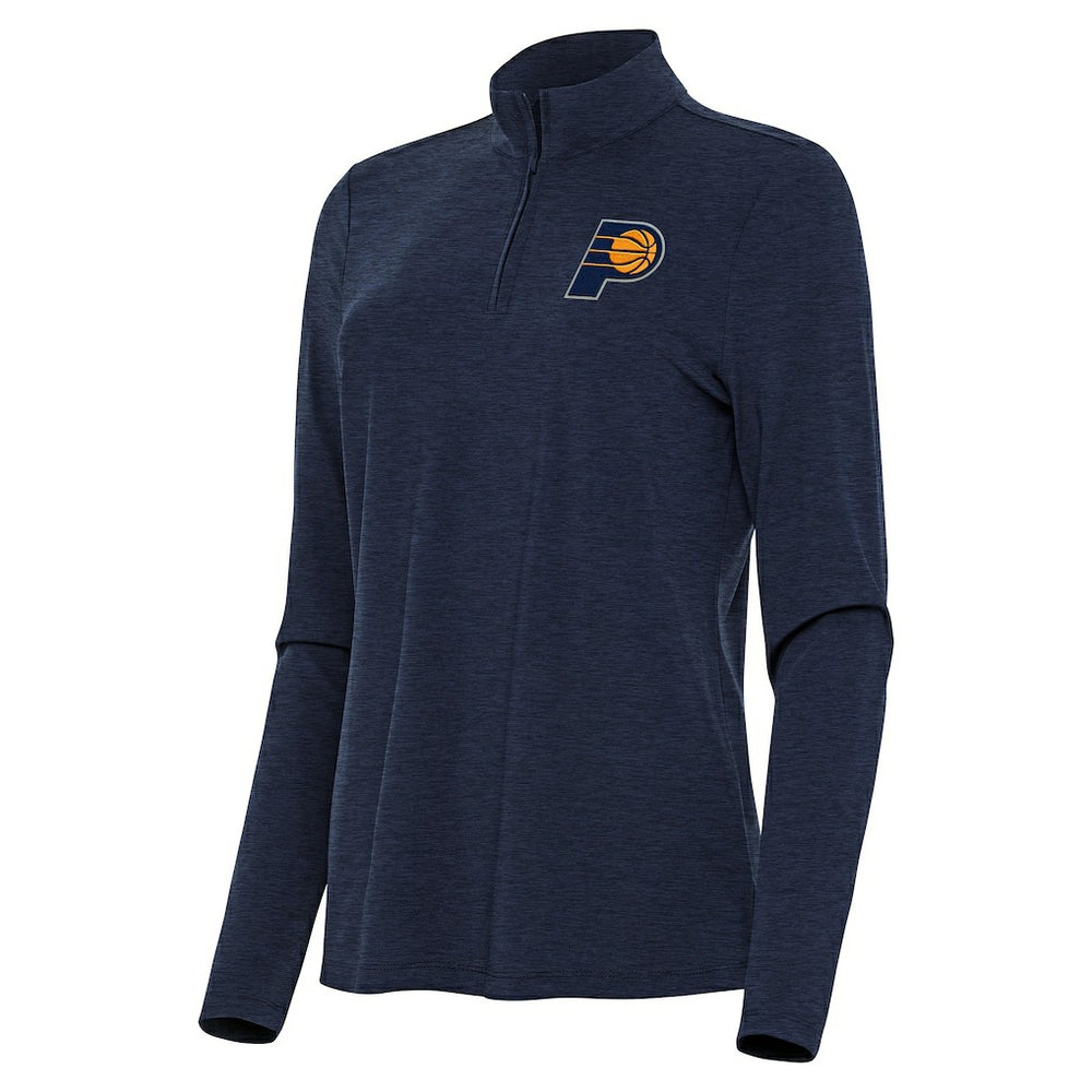 Heather Navy Indiana Pacers Antigua Women's Bright Quarter-Zip Top | NBA