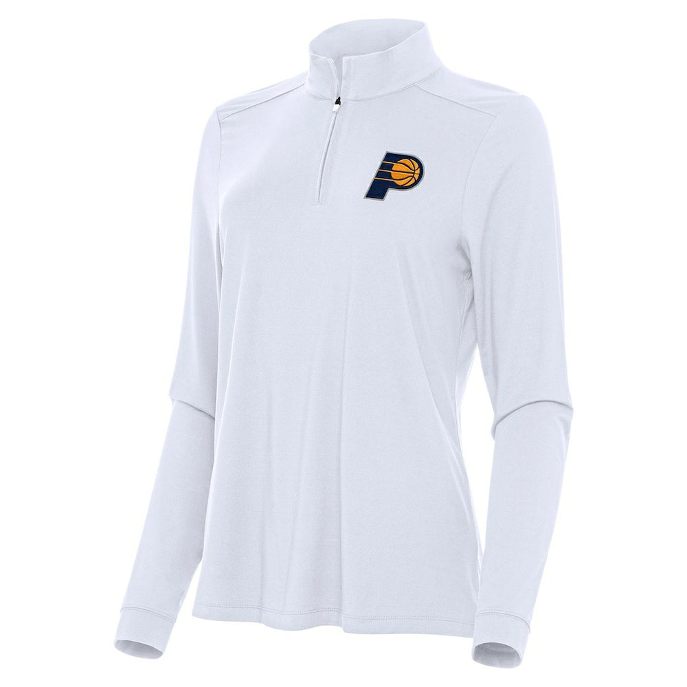 White Indiana Pacers Antigua Women's Intent Quarter-Zip Top | NBA