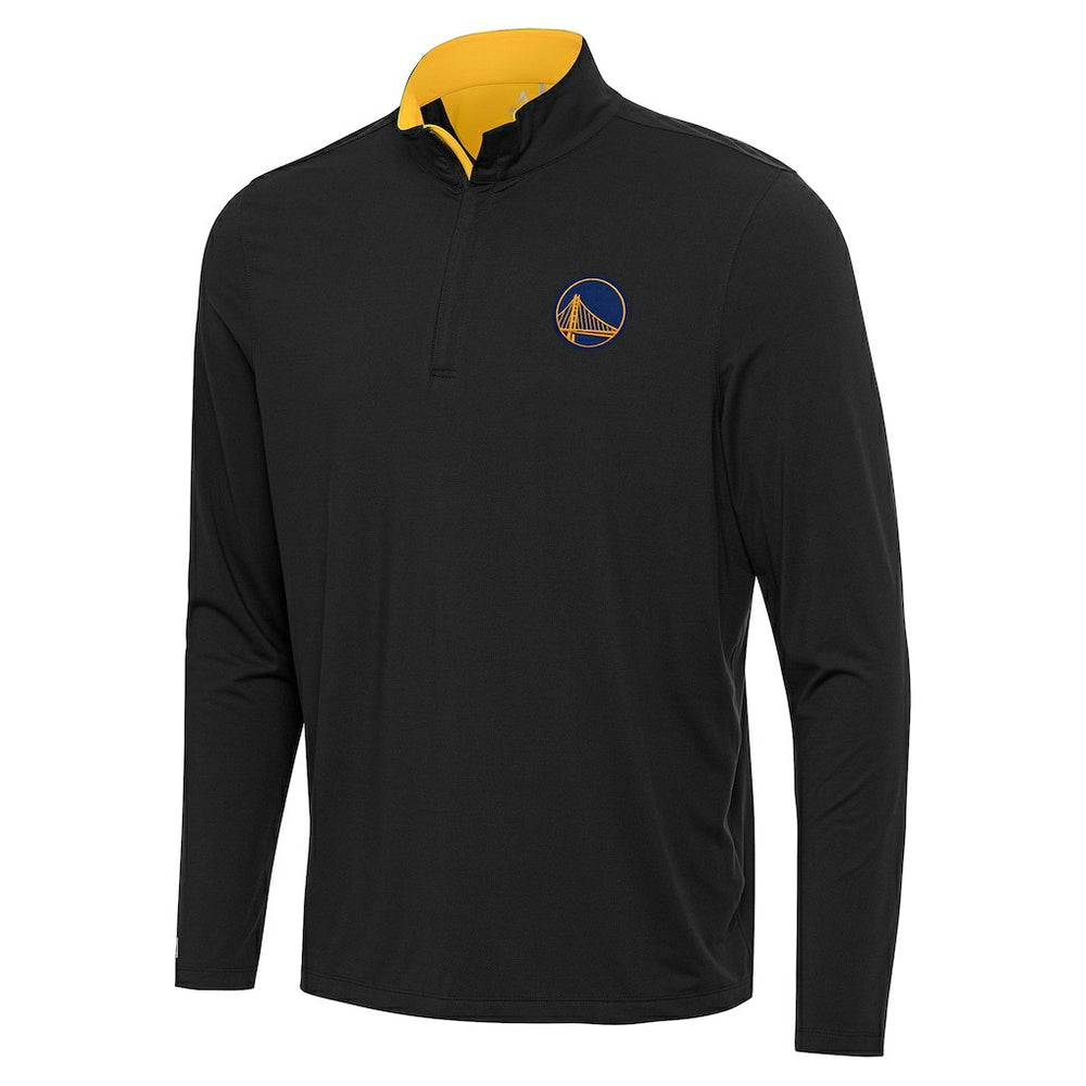 Black/Gold Golden State Warriors Antigua Content Quarter-Zip Top sale | NBA