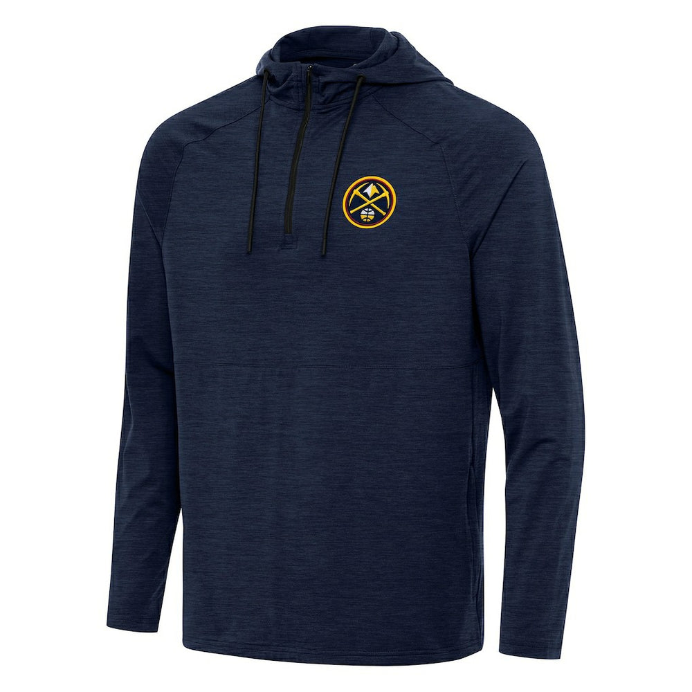 Heather Navy Denver Nuggets Antigua Spikes Raglan Quarter-Zip Hoodie sale | NBA