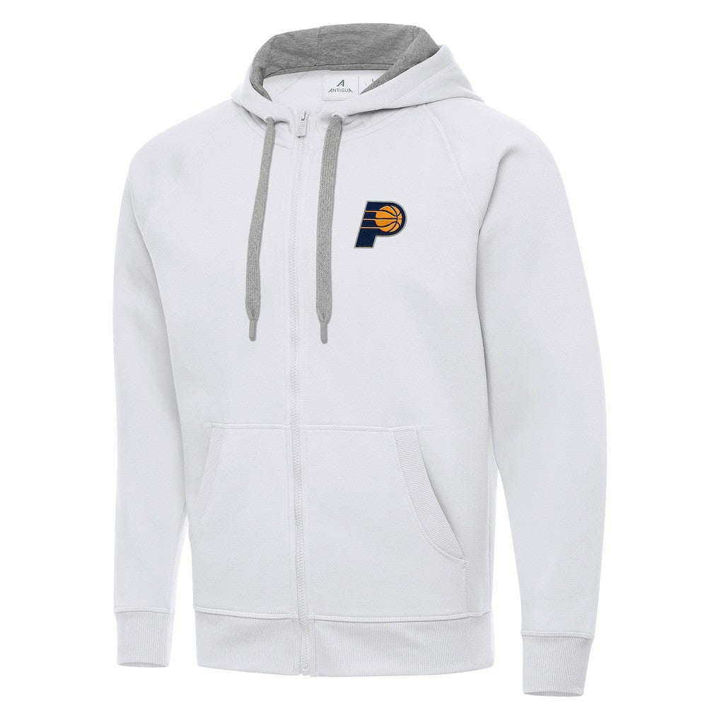 White Indiana Pacers Antigua Big & Tall Victory Full-Zip Hoodie Jacket | NBA