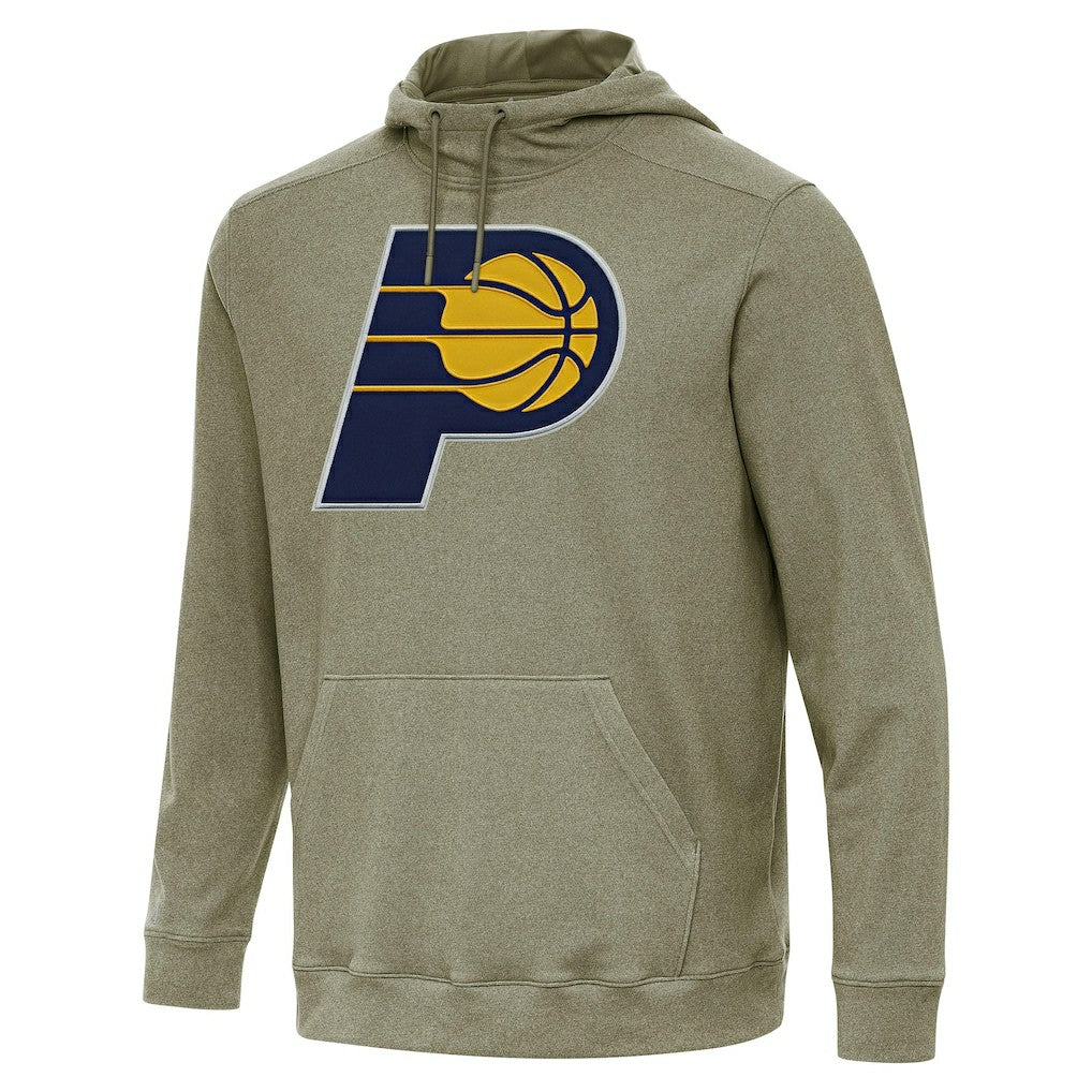 Heather Olive Indiana Pacers Antigua Cloud Pullover Hoodie | NBA
