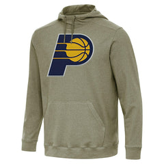 Heather Olive Indiana Pacers Antigua Cloud Pullover Hoodie | NBA
