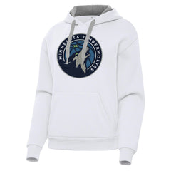 White Minnesota Timberwolves Antigua Women's Victory Pullover Hoodie | NBA