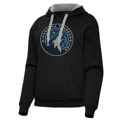Black Minnesota Timberwolves Antigua Women's Victory Pullover Hoodie | NBA