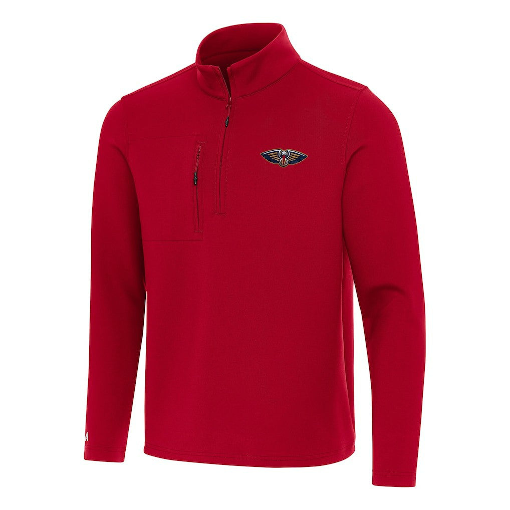 Red New Orleans Pelicans Antigua Insider Quarter-Zip Top | NBA