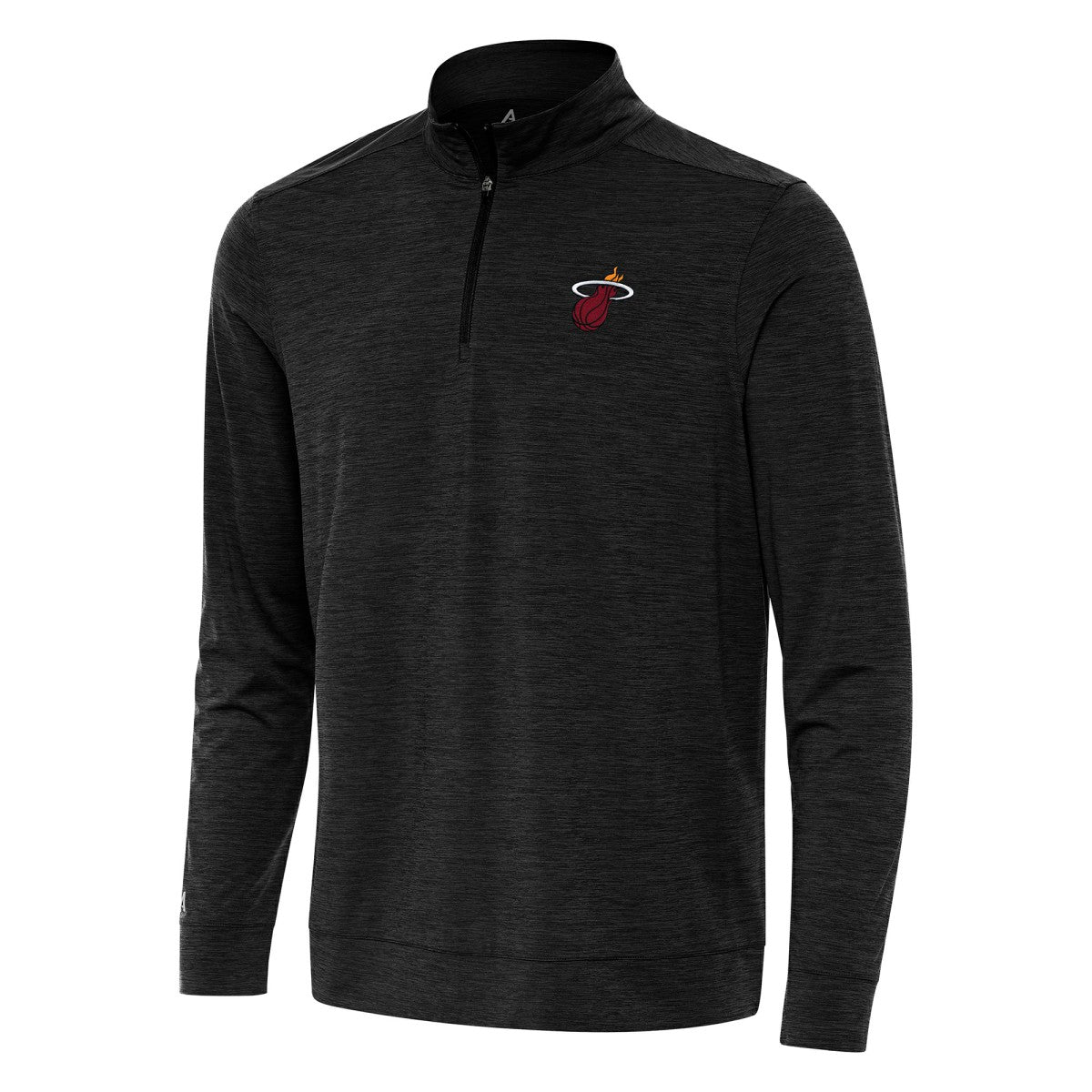 Heather Black Miami Heat Antigua Bright Quarter-Zip Top | NBA
